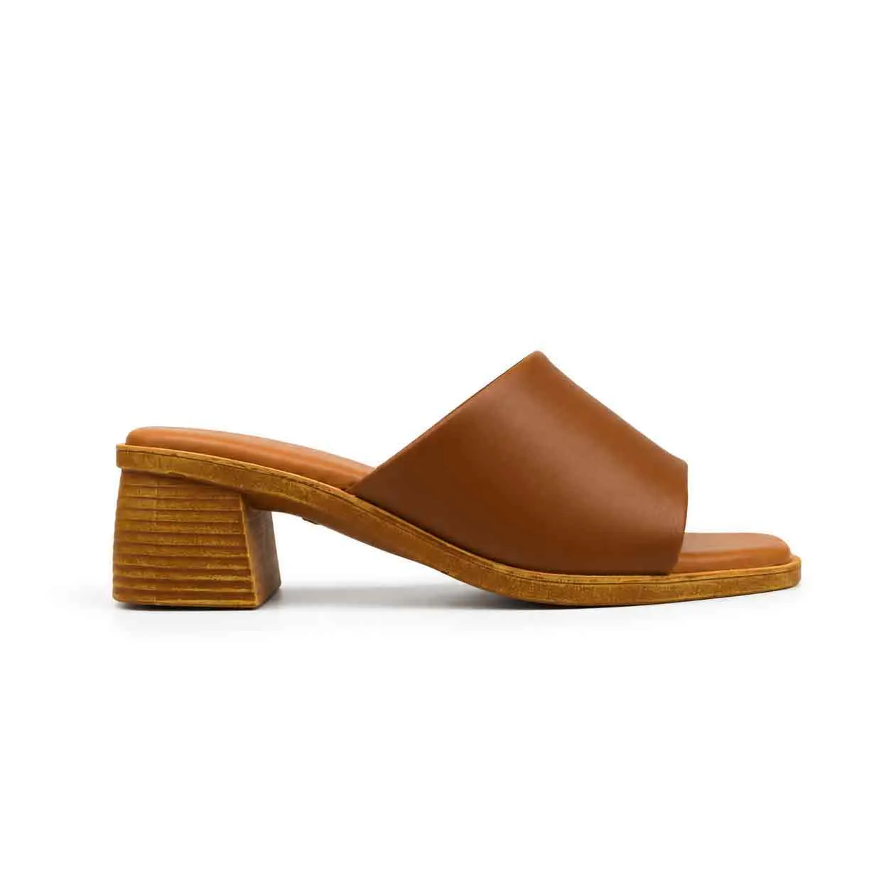 Sandale a demi talon pour femme 500-25 marron miniature